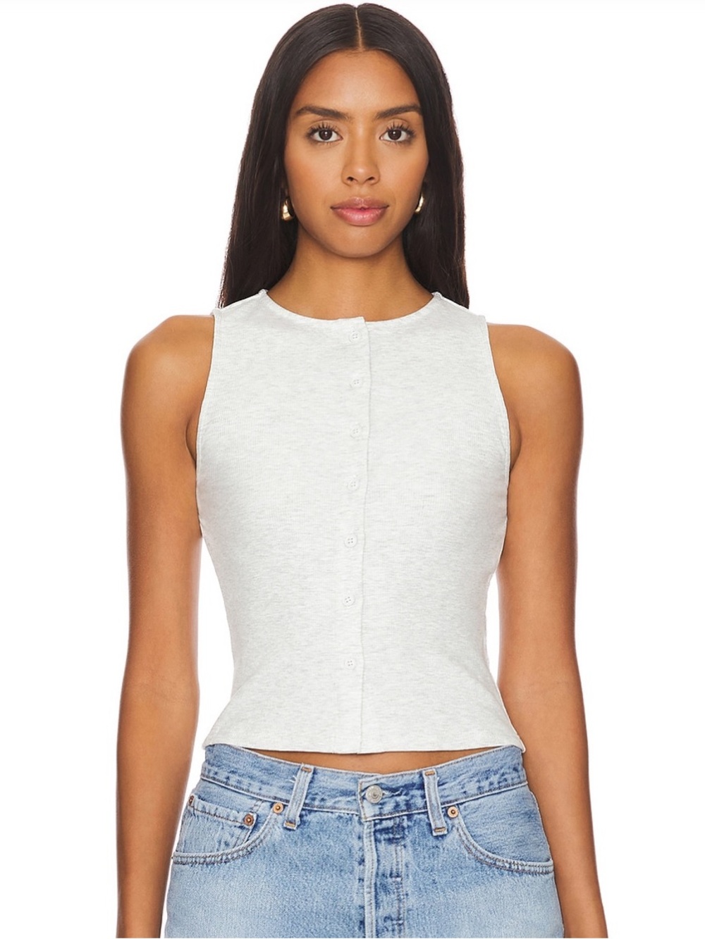 REVOLVE Ribbed Button-Front Tank Top